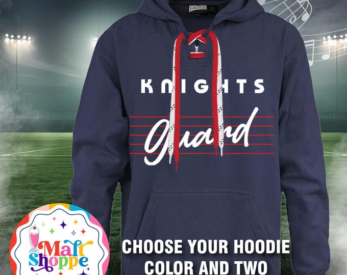 MALT SHOPPE Custom UNIQUE Color Guard Name Mascot Lace Up Hoodie Choose your colors