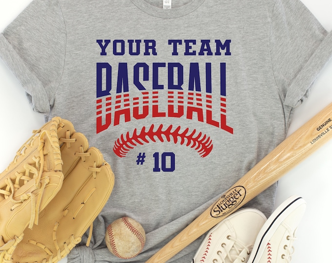 MALT SHOPPE CUSTOM Your Team Baseball Player Name Number Mascot Your Team Your Colors Shirt T-Shirt Tank Top