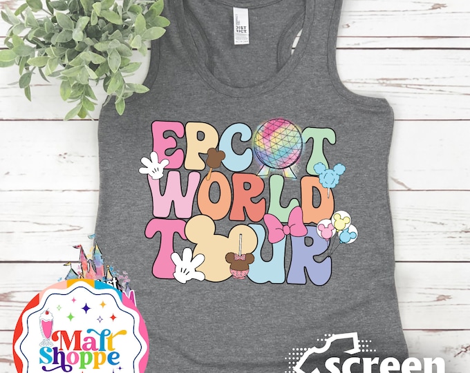 MALT SHOPPE Disney World Epcot World Tour Shirt Tank