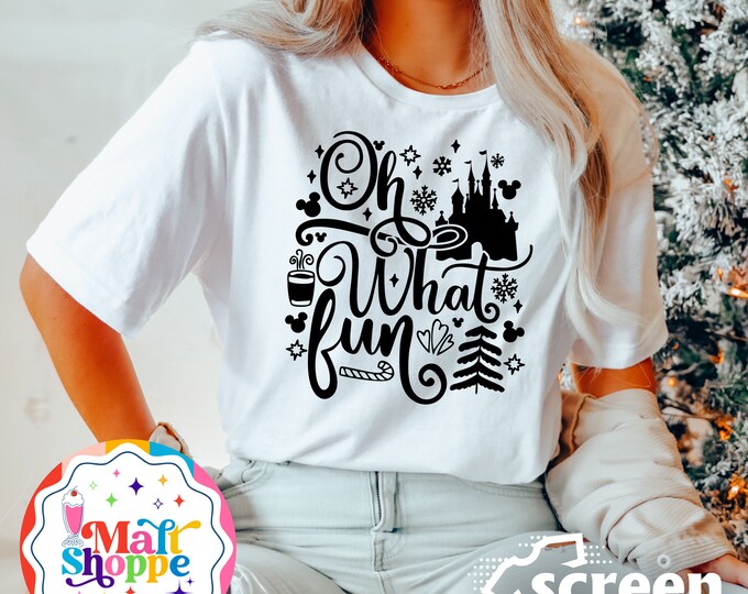 MALT SHOPPE Oh What Fun Christmas Castle Disney World Disneyland Shirt T-Shirt Tank Top