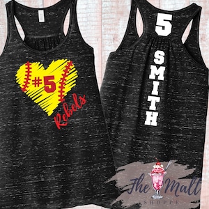 Custom Softball Mom Tank Top: Personalized Player Number Racerback
