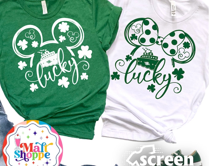 MALT SHOPPE St Patrick's Day Lucky Cruise Saint Patrick inspired by Disney Unisex Youth Adult Shirt Tank