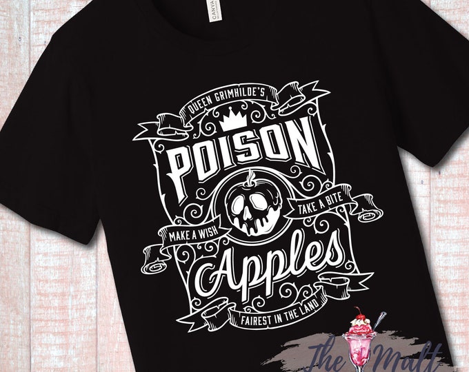 MALT SHOPPE Evil Queen Snow White Poison Apples Villain Disney Unisex Shirt