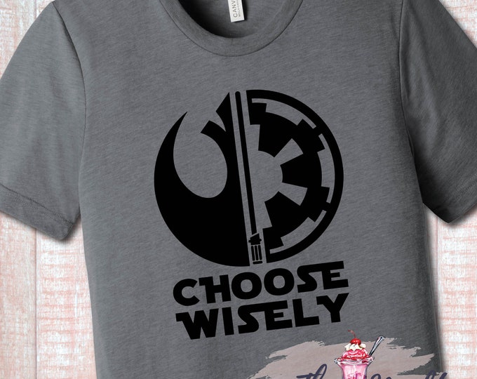 MALT SHOPPE Unisex Star Wars Choose Wisely Shirt