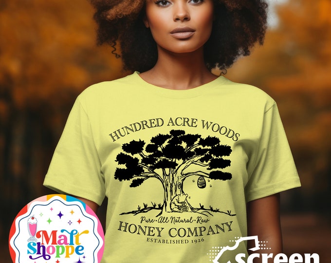 MALT SHOPPE Hundred Acre Wood Pooh's Honey Company Winnie the Pooh Disney World Disneyland Shirt T-Shirt Tank Top