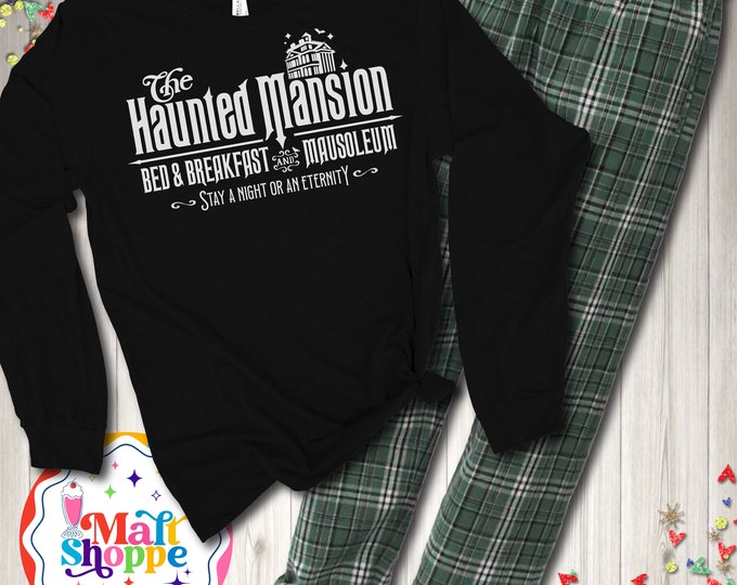 MALT SHOPPE Haunted Mansion Bed & Breakfast Foolish Mortal Vacation Loungewear Set Youth Adult