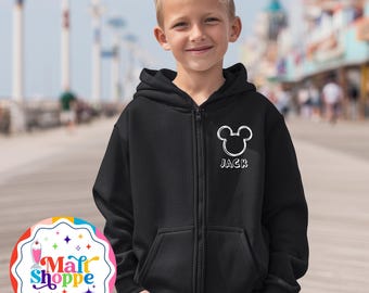 MALT SHOPPE Magical Zip Up Hoodie Jacket Disney World Disneyland Vacation Sweatshirt Youth Adult