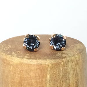 Graphite Swarovski Crystal Earrings ~ Swarovski Stud Earrings ~ Gray Crystal Stud Earrings ~ Black Stud Earrings ~ Gray Stud Earrings