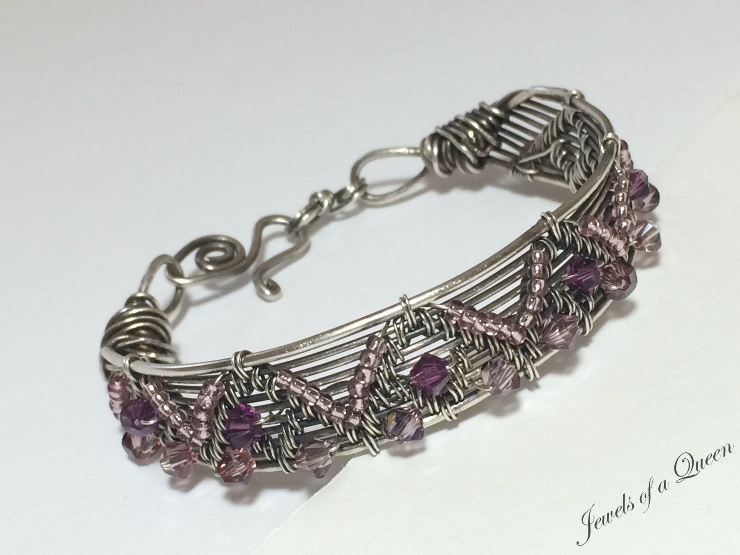 Antique silver swarovski crystal bangle - Etsy 日本