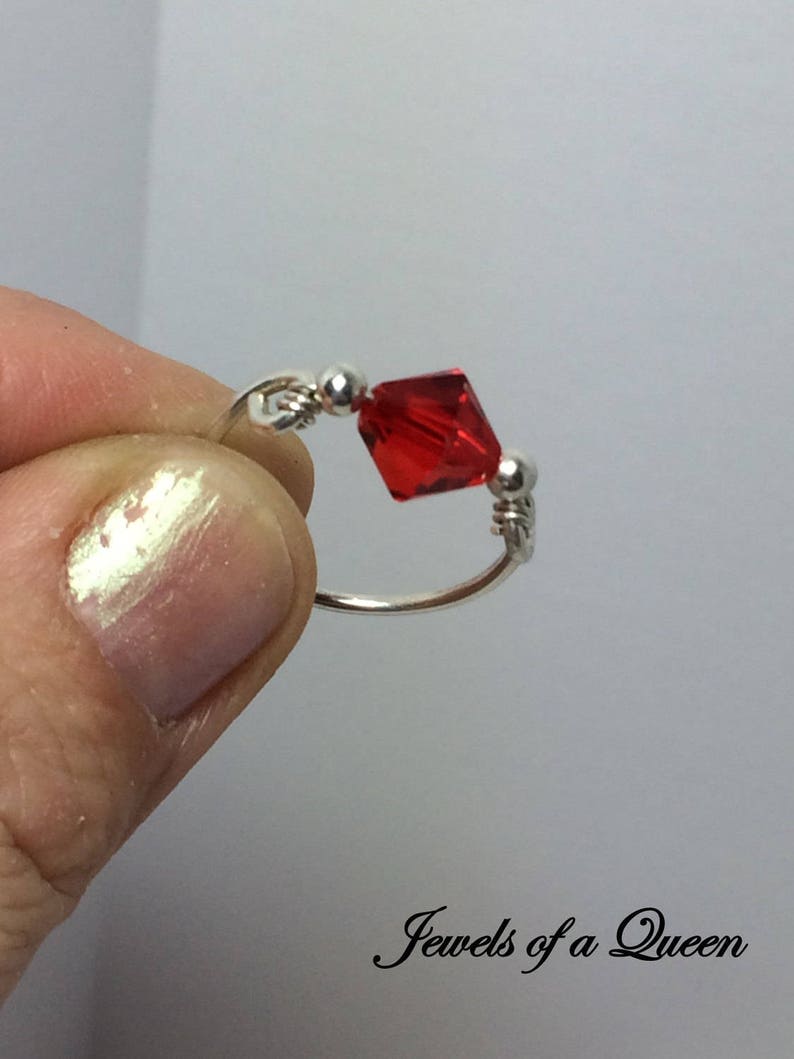 Swarovski Red Crystal Ring ~ Wire Wrapped Ring ~ Wire Wrap Ring ...