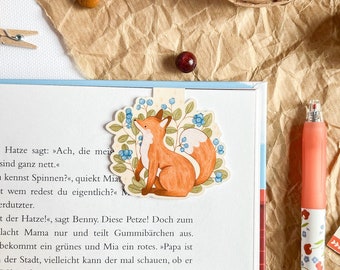 Blueberry Fox Magnetic Bookmark