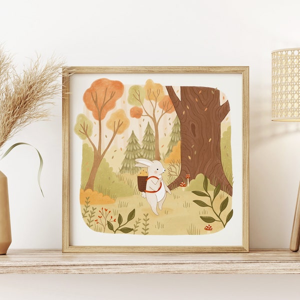 Forager Bunny Fall Art Print