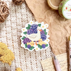 Vinyl Sticker - Hydrangea Ducklings