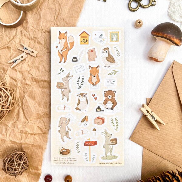 Sending Mail - Animals Sticker Sheet // Paper Journal Stickers
