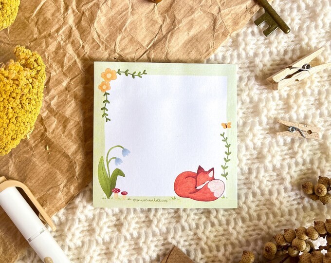 Sticky Note Plant Fox - Etsy