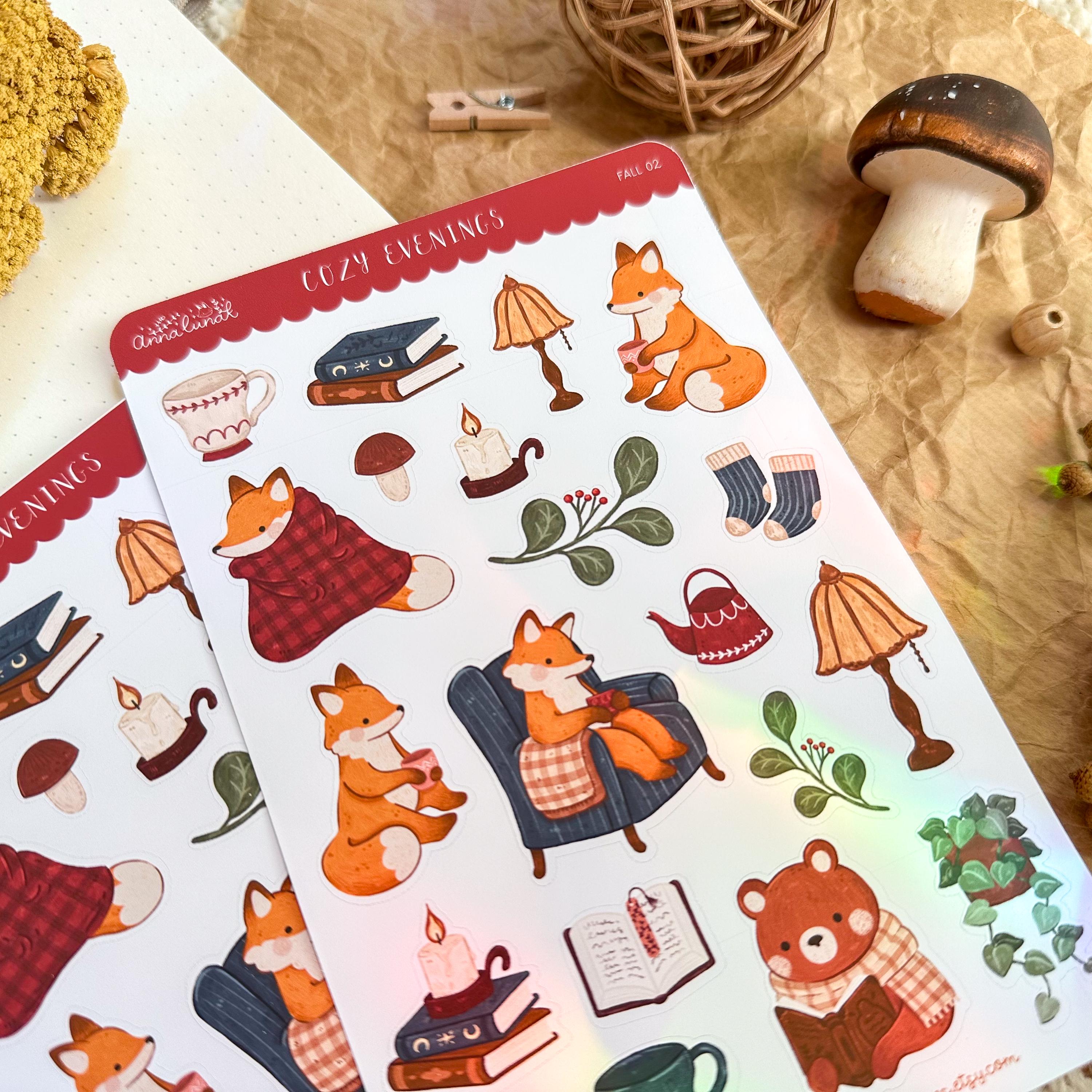 Cozy Evenings Sticker Sheet // Matte Paper Planner Stickers - Etsy UK