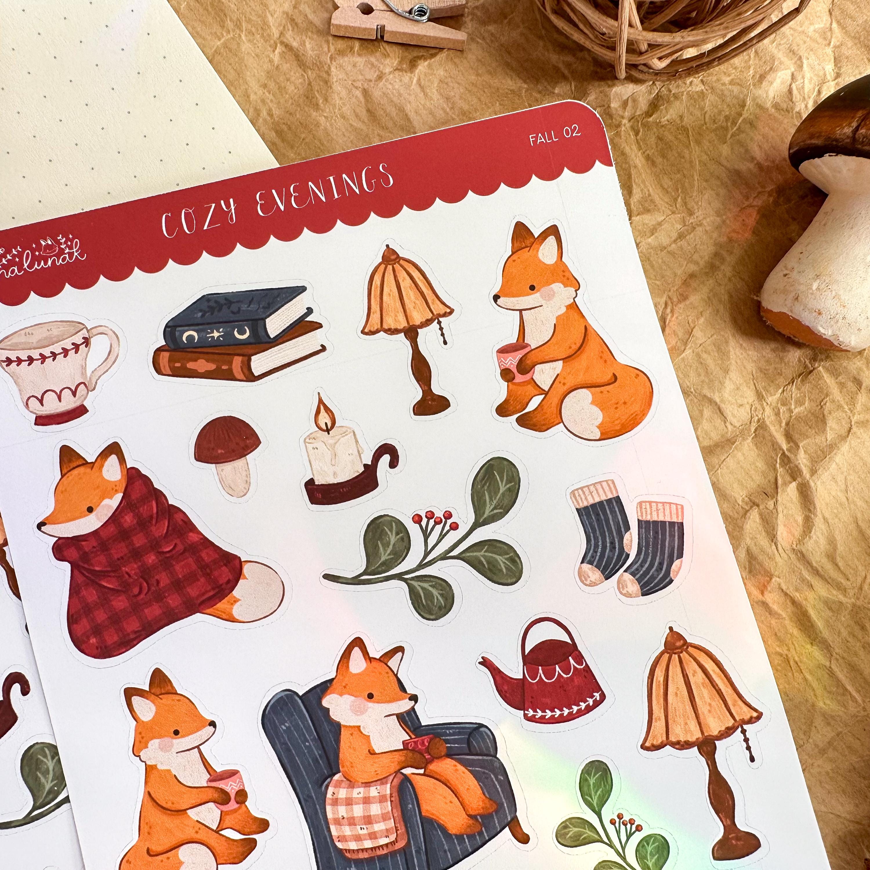 Cozy Evenings Sticker Sheet // Matte Paper Planner Stickers - Etsy UK