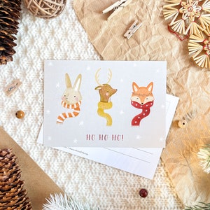 Carte postale de Noël Ho-Ho-Ho // Impression A6
