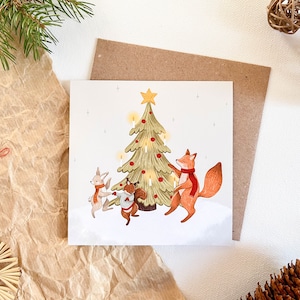 Kerstfeest wenskaart met envelop