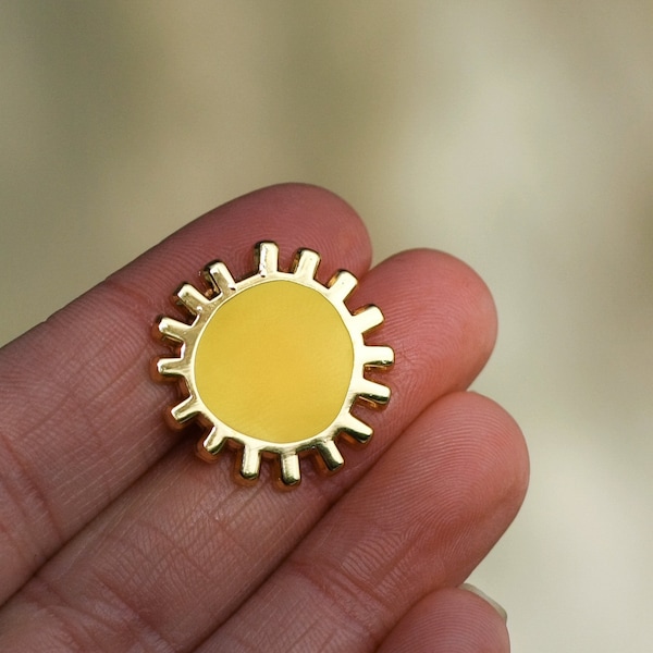 Sun Pin Badge, gelber Sonnenstrahl Emaille Pin, Wellness Motivationsabzeichen, Self Care Geschenk
