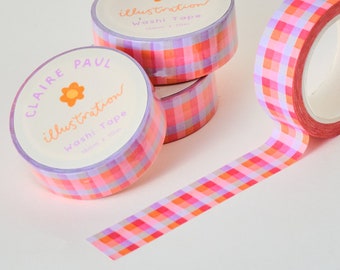 Gingham Washi Tape, Cute Bullet Journal Paper Tape