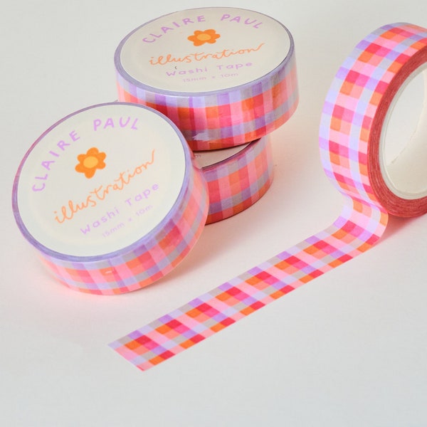 Gingham Washi Tape, Cute Bullet Journal Paper Tape