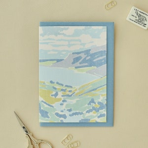 Carte de voeux Scafell Pike, Lake District, Cumbria, A6, paysage illustré, vierge à l'intérieur
