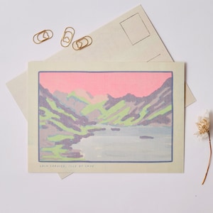 Carte postale Île de Skye, Loch Coruisk, Écosse, paysage de montagne des Hébrides intérieures, A6
