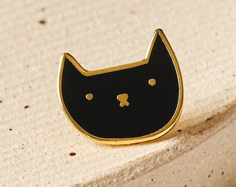 Black Cat Pin Badge, Cute Cat Lover Gift, Cat Lady Enamel Pin, Black Cat Club