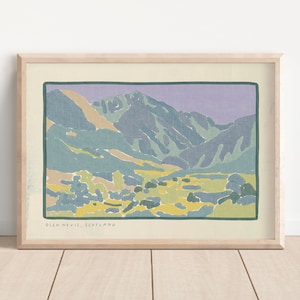 Impresión artística de Glen Nevis, Escocia: Paisaje montañoso de las Tierras Altas