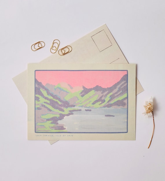 Isle of Skye Postcard, Loch Coruisk, Scotland Inner Hebrides Mountain Landscape, A6