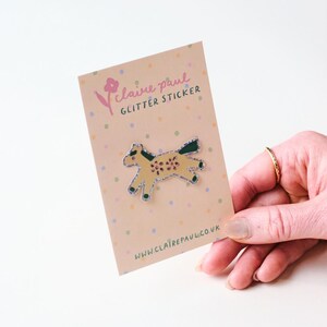 Year of the Horse Sticker, Prancing Pony Folk art Holographic Glitter Sticker image 8