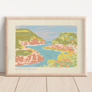 Boscastle Hafen Cornwall Fine Art Print, Küstenlandschaft, Ungerahmt, moderne Wandkunst, A3 A4 A5, Giclée, Digital