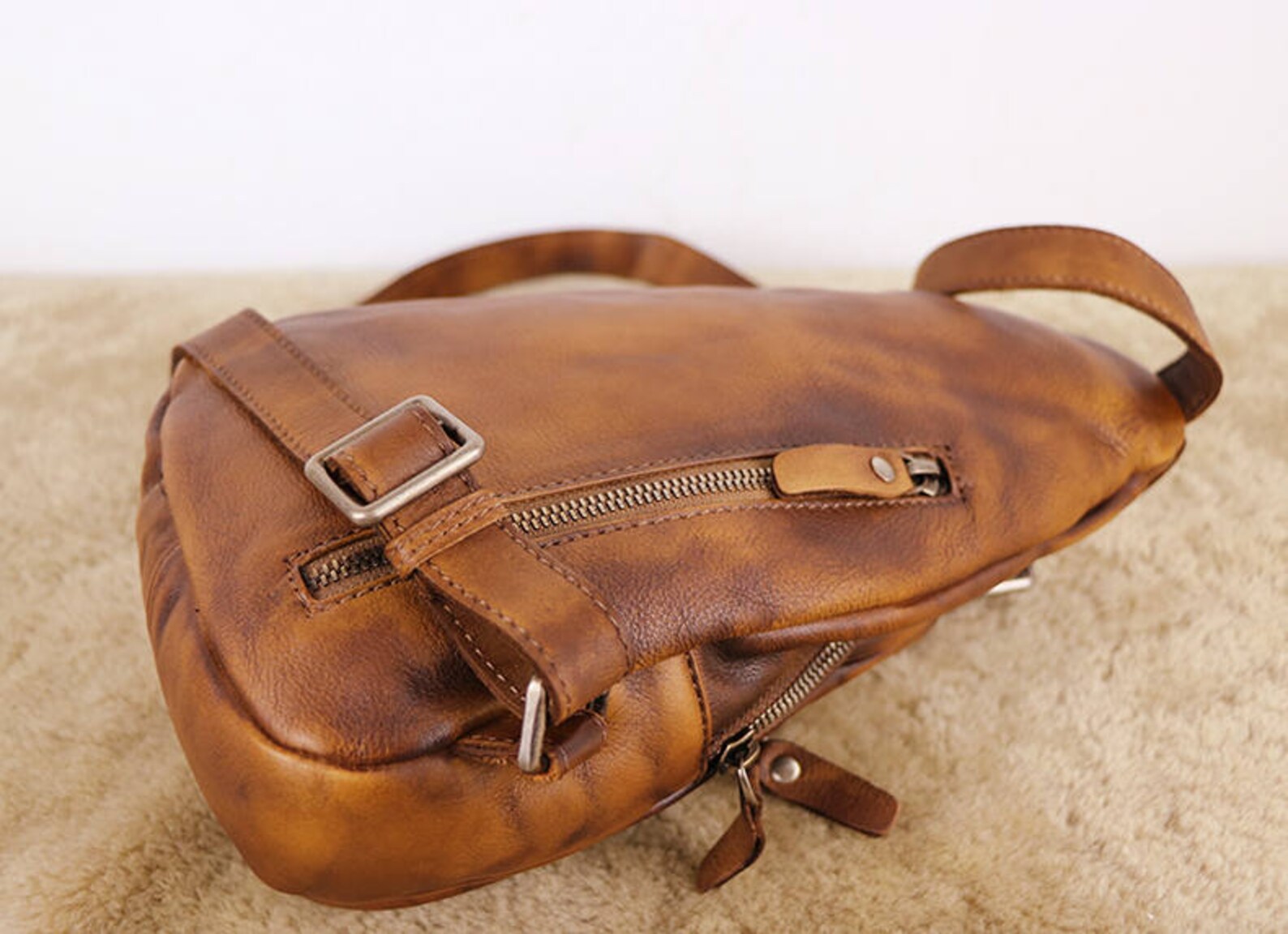 Leather Backpack Sling Bag Leather Sling Bag Womens Etsy