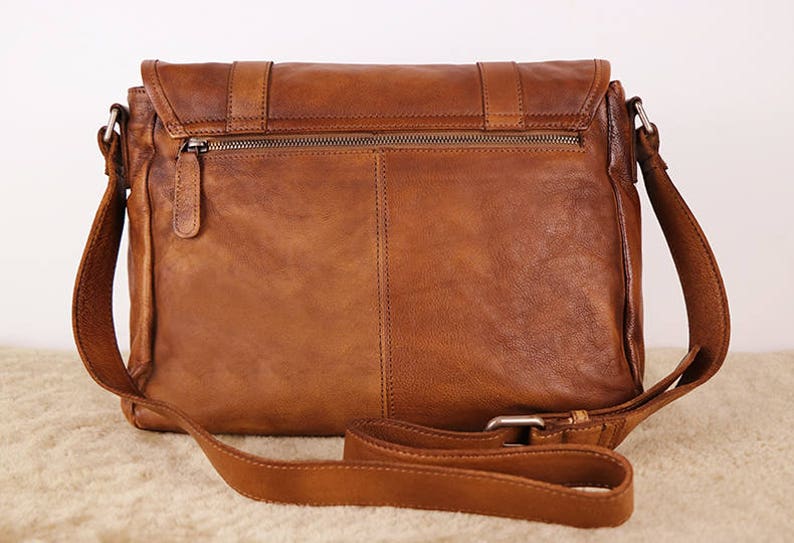 Brown Leather Messenger Bags Men Post Satchel Leather | Etsy