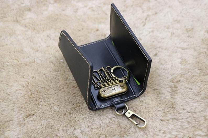 Gift Leather Key Wallet Leather Key Holder Card Holder Etsy