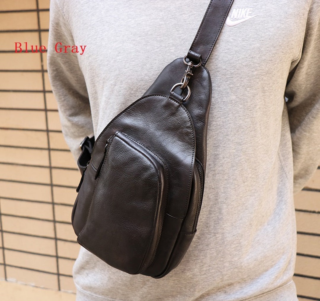 Leather Sling Bag Backpack With Single Strap Mens Crossbody - Etsy