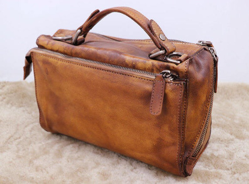 Leather Satchel Messenger Bagbrown Satchel Brown Leather Etsy