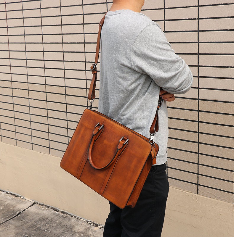 Mens Gift Crossbody Bag for Men Brown Leather Handbag | Etsy