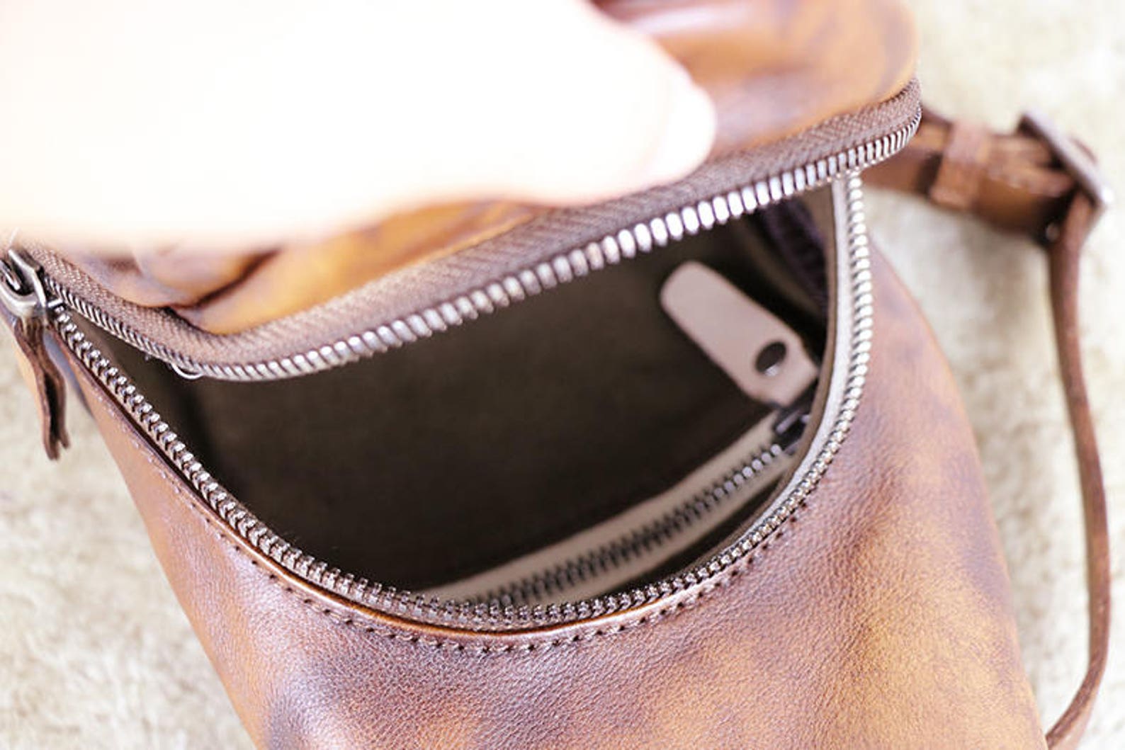 Leather Backpack Sling Bag Leather Sling Bag Womens Etsy