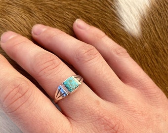 Number 8 Turquoise Signet Ring