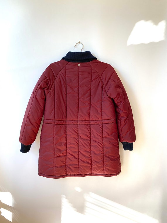 Maroon Quilted Puff Snow Coat - image 4