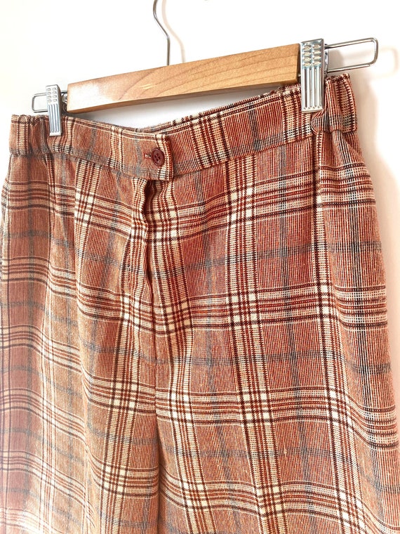 Plaid wide-leg trousers