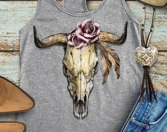 bull skull tank top