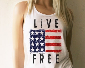 American Flag Clothing. Live Free Flag Shirt. American Flag Tank Top. Flag Tank. 4th of July. Patriotic Shirt. Flag Shirts. American Flag.