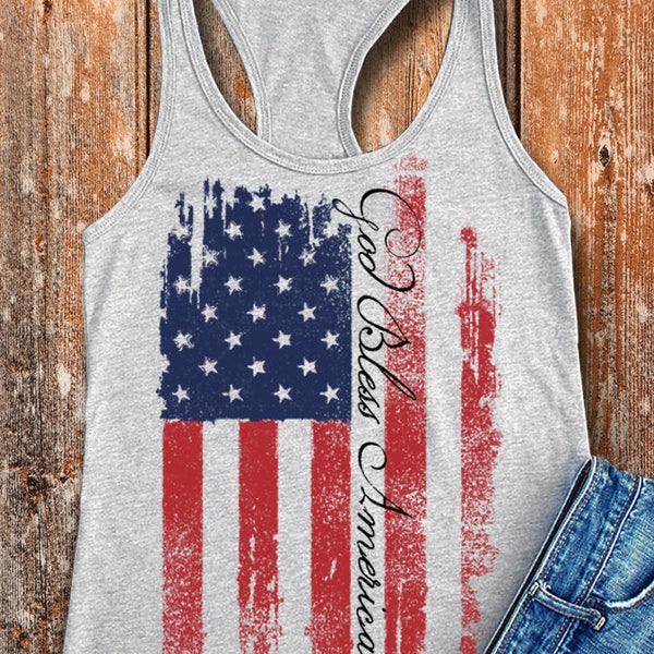 Flag Shirts. American Flag Tank. God Bless America. Red White and Blue. 4th of July. Patriotic. Country Fest. Country Concert. Country.