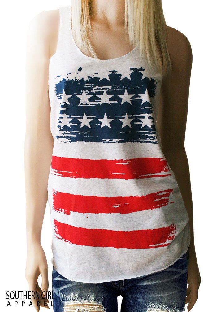 SALE American Flag Tank. Flag Shirts. Red White and Blue