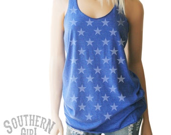 Stars Tank. Stars Tank Top. Stars Shirt. American Flag Clothing. Red White & Blue Tank. Patriotic Tank. 4th of July. Stars and Stripes.