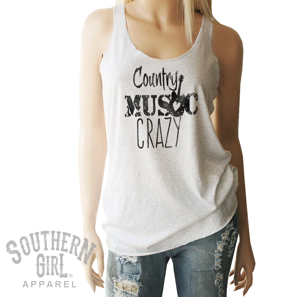 Country Music Crazy Tank. Country Tank Top. Country Shirts. Etsy