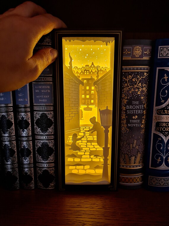 The Little Match Girl Shadow Box Book Nook Paper Light Box Etsy